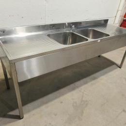 Rvs spoeltafel - 240x70 cm 